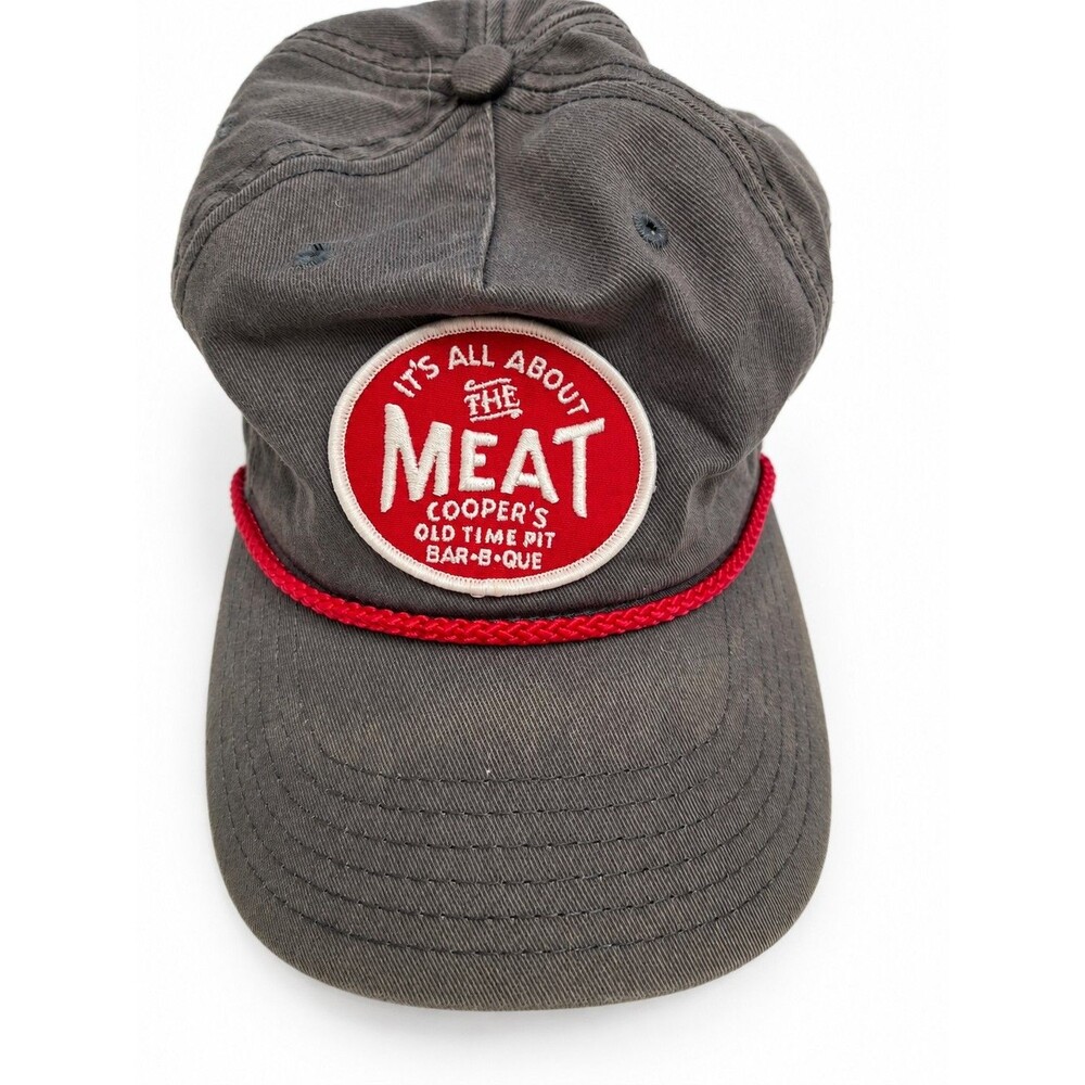 Cooper’s Old Time Pit BBQ Gray Rope Snapback Hat It’s All About Meat Texas Cap